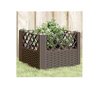 Jardinière avec piquets marron 362,5x42,5x28,5 cm PP bac à fleurs vidaXL