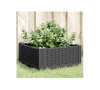 vidaXL Jardinière avec piquets bac à fleurs 125x40x28,5 cm PP Noir