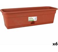 Jardinière avec soucoupe le greentime rectangulaire brun 60 x 20 x 17,3 cm (6 pièces)