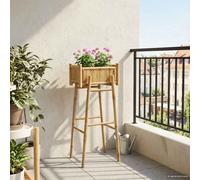 vidaXL Jardinière avec support – Cache-pot de jardin en bambou naturel