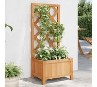 Vidaxl Jardinière Avec Treillis Marron Bois Massif De Sapin