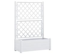 Jardinière Avec Treillis 100x43x142 Cm Pp Blanc