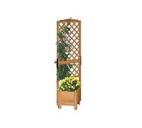 Jardinière avec treillis Outsunny 54,5L x 52l x 180H cm Bois sapin pré-huilé Marron G