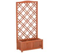 Jardinière Avec Treillis - Bac À Fleurs - Jardinière Sur Pied - Dim. 60l X 30l X 122h Cm Bois Sapin Pré-Huilé