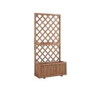 Outsunny Jardinière sur pied avec treillis – Bois sapin pré-huilé 72,5×31,5×149,5 cm