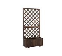 Outsunny Jardinière avec treillis – Bois de sapin 72,5×31,5×149,5 cm – Inserts d'irrigation – Marron