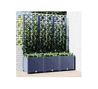 vidaXL Jardinière avec treillis Gris foncé 120x40x136 cm PP 318253