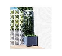 Jardinière avec Treillis, Bac à Fleurs, Pot à Plantes, Boîte à Fleurs Jardin Terrasse Patio Extérieur, Bleu Gris 318249