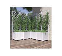 Jardinière avec treillis Blanc 120x120x136 cm PP 153288