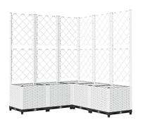 vidaXL Jardinière avec treillis 120x120x136 cm Polypropylène Blanc