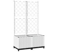 Jardinière avec treillis Blanc 80x40x136 cm PP