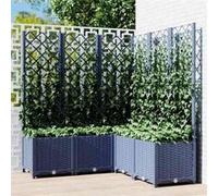 Vidaxl Jardinière Avec Treillis Gris Foncé 120x120x136 Cm Pp Gris