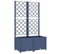 Jardinière avec treillis bleu gris 80x40x136 cm PP