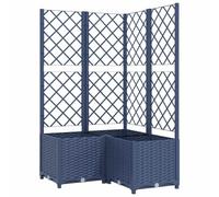 Jardinière avec treillis bleu gris 80x80x136 cm PP