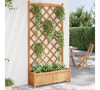 Vidaxl Jardinière Avec Treillis Marron Bois Massif De Sapin