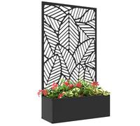 Outsunny Jardinière avec Brise-Vue paravent Treillis pour Plante Grimpante, bac à Fleurs en métal - jardinière sur Pied - dim. 61L x 23l x 113H cm