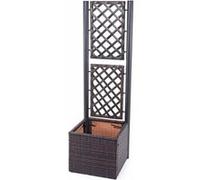 Jardinière avec treillis en polyrotin, MENDLER HWC-D76, 142x43x43 cm marron Marron G