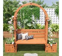 Jardinière avec treillis et banc, 2 jardinières, banc de pergola pour jardin, terrasse, cour, en bois de sapin résistant aux intempéries (naturel)