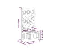vidaXL Jardinière avec treillis 365486 - Bois massif de sapin gris