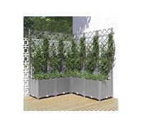 Jardinière avec treillis Gris clair 120x120x136 cm PP 153278