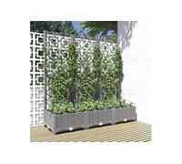 Jardinière avec treillis Gris clair 120x40x121,5 cm PP 153273