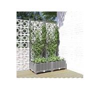 Jardinière avec treillis Gris clair 80x40x121,5 cm PP 153271