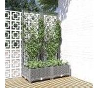 Jardinière Avec Treillis Gris Clair 80x40x121,5 Cm Pp