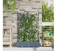 vidaXL Cache-Pot de Jardin 2 pcs Gris Clair 80 x 40 x 125,5 cm Acier, Jardin et terrasse, Pot Moderne en Acier, résistant aux intempéries, Support Durable, déco pour Patio