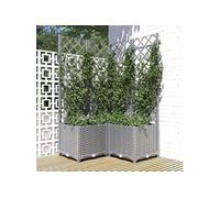 Jardinière avec treillis Gris clair 80x80x136 cm PP 153276