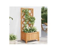 vidaXL Jardinière avec Treillis, Lit Surélevé, Bac à Fleurs, Pot de Plantes, Boîte à Fleurs Jardin Patio Terrasse, Marron 365473
