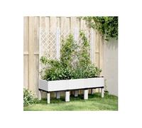 Vidaxl Jardinière Avec Treillis Blanc 120x40x142 Cm Pp