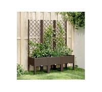 Vidaxl Jardinière Avec Treillis Marron 120x40x142 Cm Pp