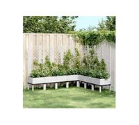 Plantenbak met latwerk 200x160x142 cm polypropeen wit367944