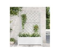 Jardinière Avec Treillis 100x43x142 Cm Pp Blanc