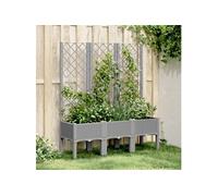 Vidaxl Jardinière Avec Treillis Gris Clair 120x40x142 Cm Pp