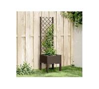 Jardinière avec Treillis, Lit Surélevé de Jardin, Pot de Fleurs, Bac à Plantes, Boîte de Plantation Patio Terrasse 367920