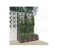 Jardinière avec Treillis Lit Surélevé Pot à Plantes Boîte à Fleurs Jardin Patio Entrée Terrasse Extérieur Marron 318260