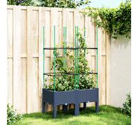 vidaXL Jardinière avec treillis Bac à fleurs 160×120×142,5 cm Bleu gris PP