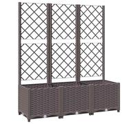 Jardinière avec treillis Marron 120x40x136 cm PP