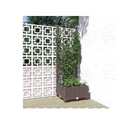 Jardinière avec treillis Marron 40x40x121,5 cm PP