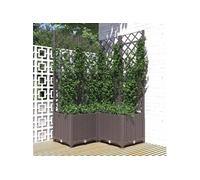 Jardinière avec treillis Marron 80x80x136 cm PP