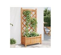 Vidaxl Jardinière Avec Treillis Marron Bois Massif De Sapin
