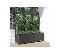 vidaXL Jardinière avec treillis Noir 120x40x136 cm PP