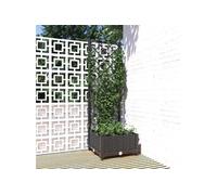 Jardinière avec Treillis Pot de Fleurs Extérieur Gris Clair Polypropylène vidaXL