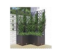 Jardinière avec treillis Noir 80x80x136 cm PP