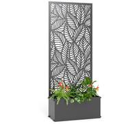 Jardinière avec treillis - Outsunny - avec brise-vue - pour plantes grimpantes - métal - 45 x 21,5 x 110 cm - noir