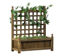 Jardinière avec treillis - Outsunny - inserts d'irrigation inclus - charge max. 50 kg - 64 x 28 x 75 cm - bois sapin traité