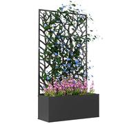 Jardinière avec treillis - Outsunny - pour plantes grimpantes, légumes - en métal - intérieur et extérieur - 61 x 23 x 113 cm - noir