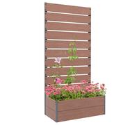 Jardinière avec treillis - Outsunny - pour plantes grimpantes, légumes, fleurs - 72 x 38 x 150 cm - marron clair
