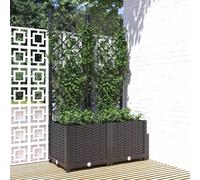 Jardinière avec Treillis Pot de Fleurs Extérieur Gris Clair Polypropylène vidaXL